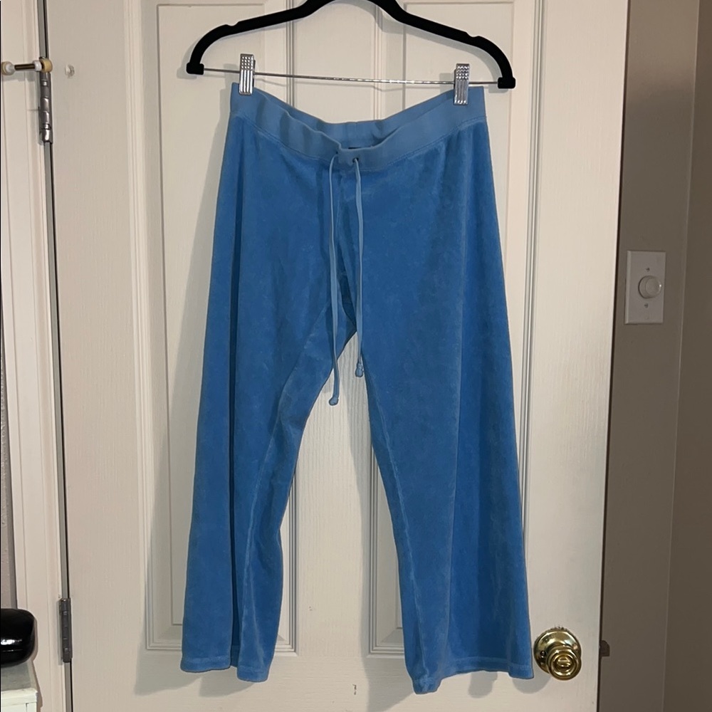 Juicy Couture Sky Blue Velour Track Pants/Capris